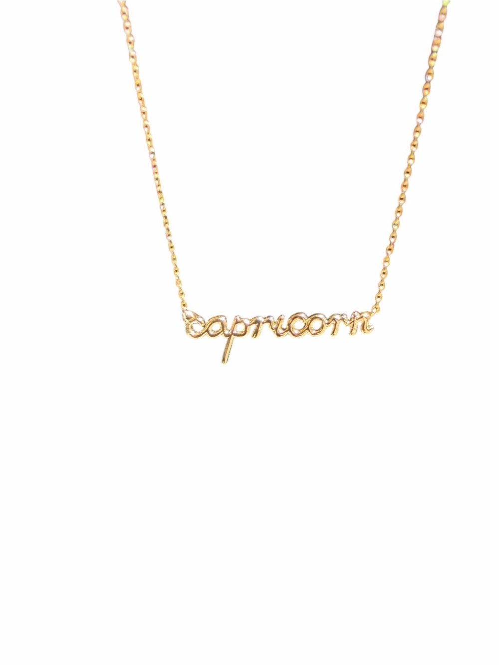Lulus Capricorn Gold Script Zodiac Necklace